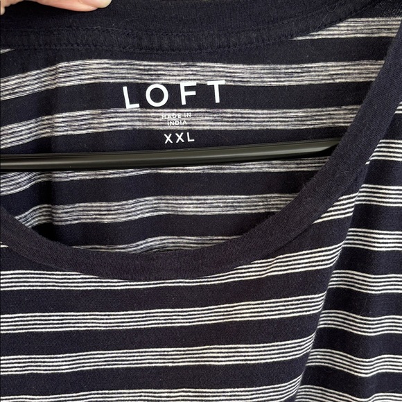 LOFT Navy and White Striped Tee XXL - Picture 1 of 5